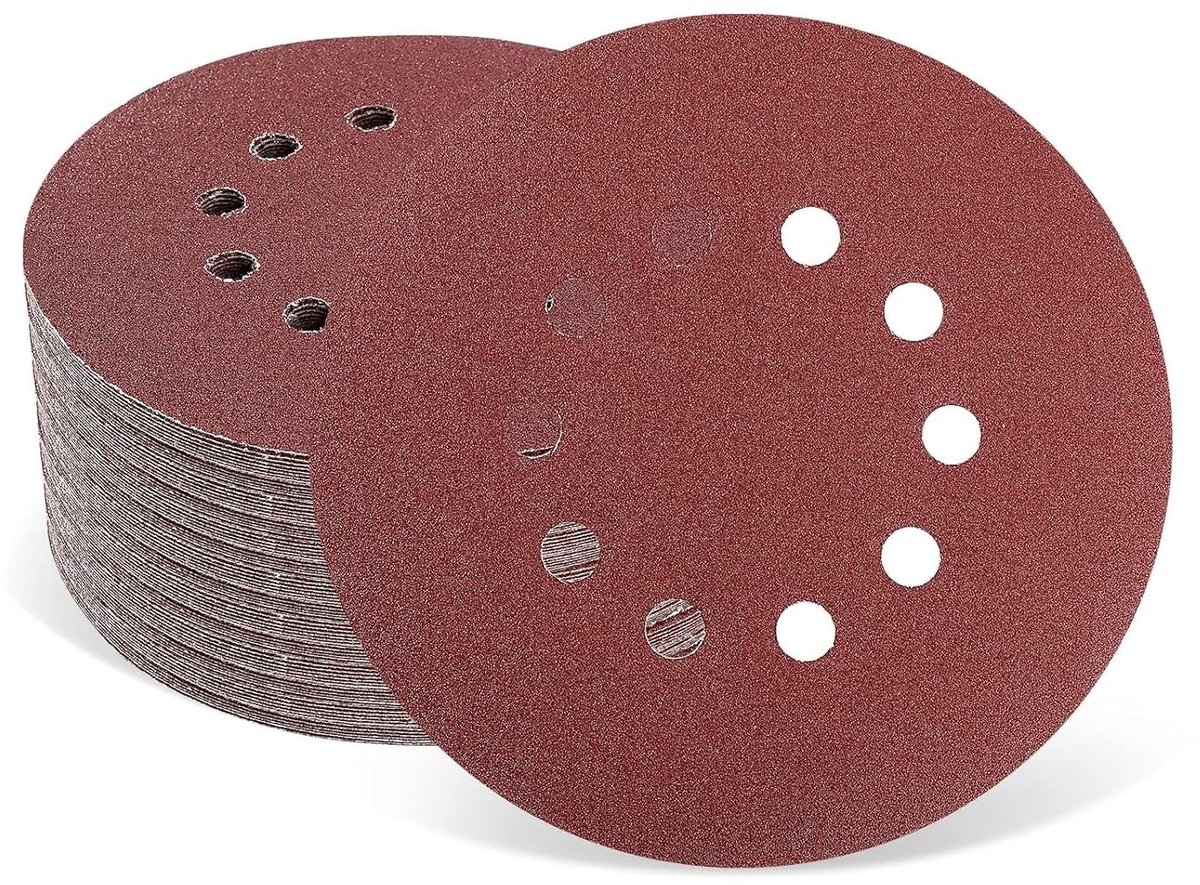 Dailygoods- Schuurschijven 225 mm - Klittenband - 30 stuks - Korrelgrootte P80 - 10 gaten - Aluminiumoxide schuurmiddel - Schuurpapier