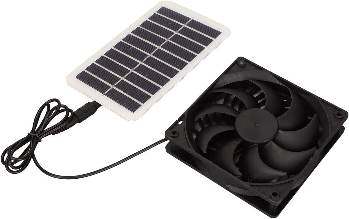 Zonnepaneel Ventilator Set - Zonne-energie Aangedreven voor Buitenshuis - 15W Vermogen