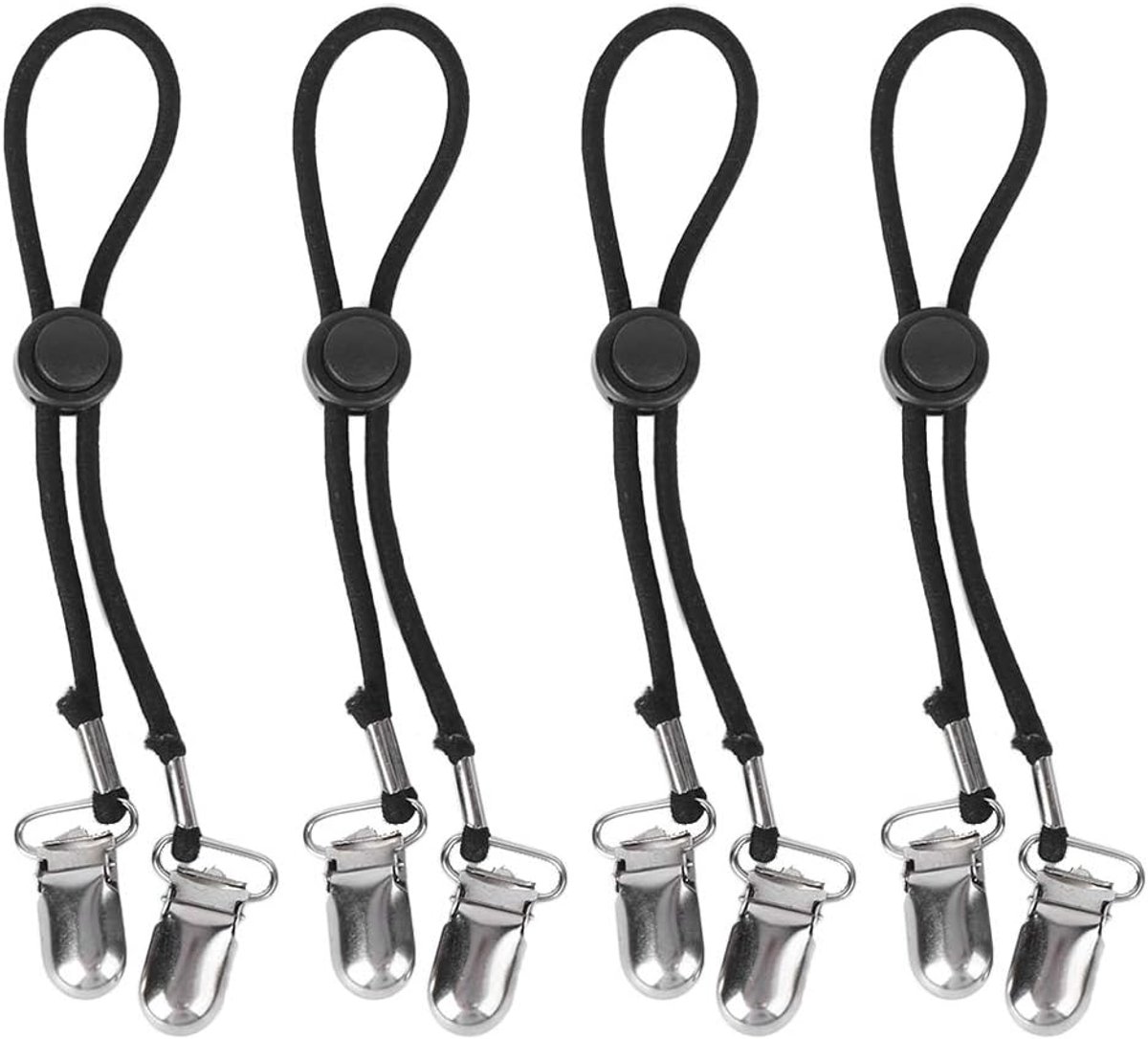 Matrasbanden Set - Lakenspanners Clips - Bed Dicht Houden - Verstelbaar Ontwerp - 4 Stuks - Zwart