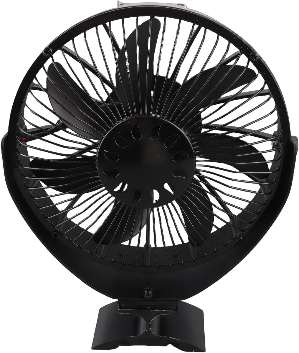 Houtkachel Ventilator - Warmte Gestuurd - Warmte Verdeling - Milieuvriendelijke Werking - 30x24x10 cm - Zwart