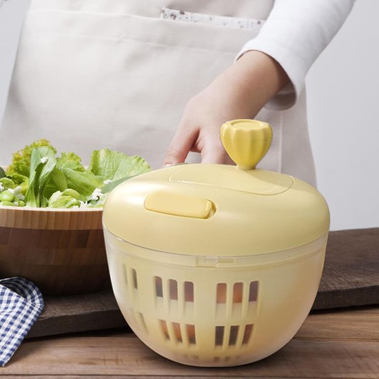 Slacentrifuge met Zeef - Saladedroger Keuken - Verse Ingrediënten Bereiden - Efficiënte Dubbele Laag - 800 ml - Roze — afbeelding 4