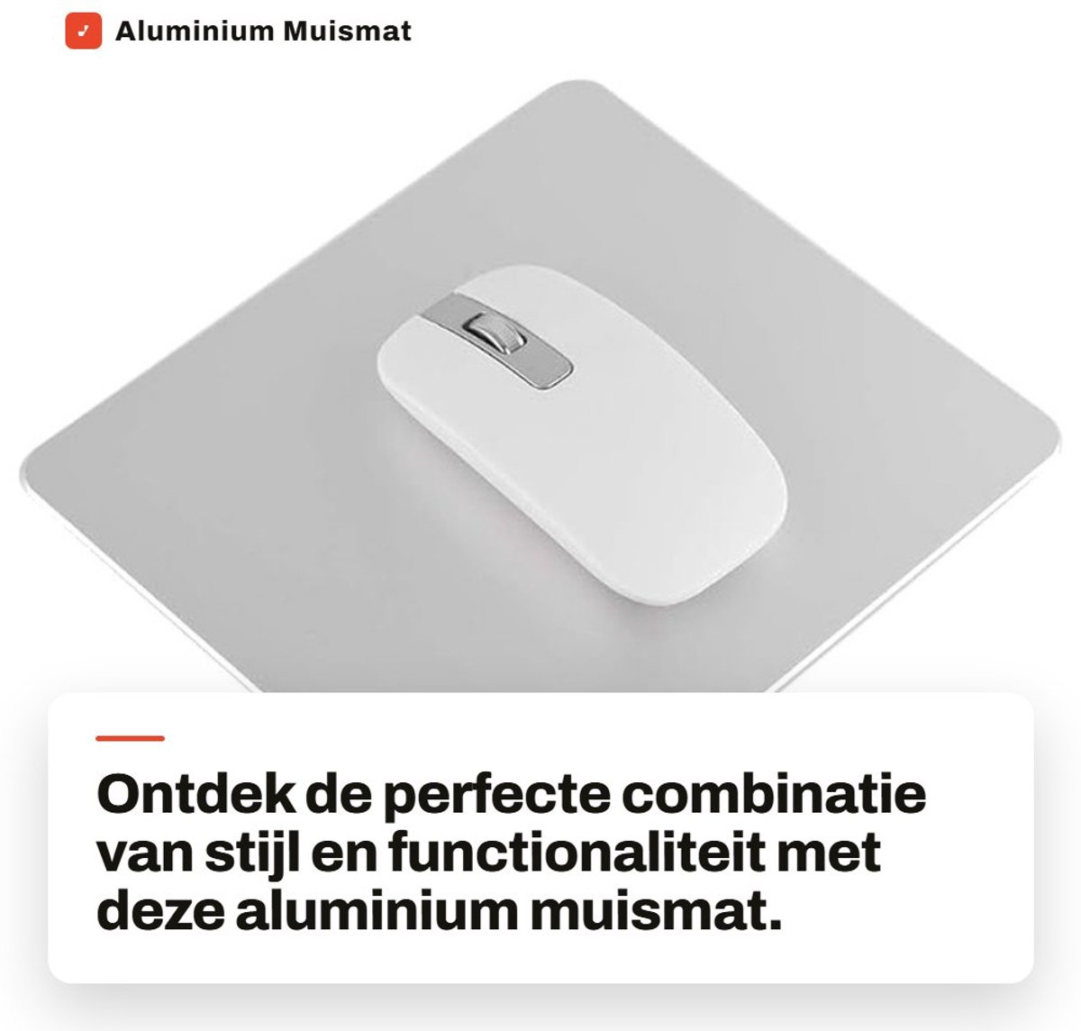 Dailygoods- Muismat Dubbelzijdig - Aluminium Muismat - Antislip - Waterdicht - Nauwkeurige Muismat - 18x16 cm - Gaming Muismat