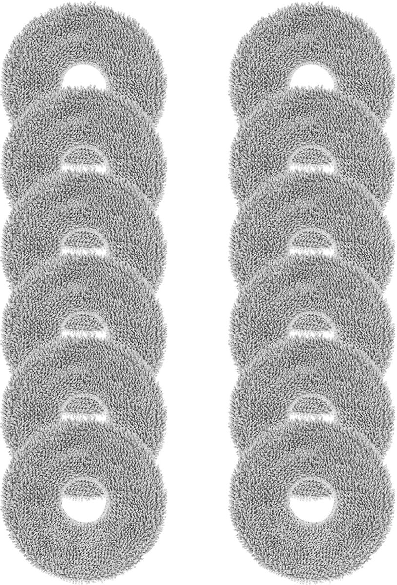 Dailygoods- Wisdoeken 12 Stuks - Herbruikbare Microvezel - Compatibel met Dreame X50/X40/L20 Ultra - Xiaomi X20 Pro/Max - Wasbare Dweilpads - Universele Pasvorm