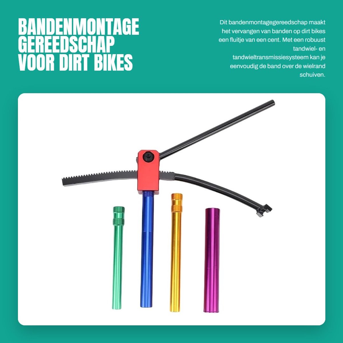 Dailygoods- Bandenwisseltool Moeiteloze Installatie - Aluminium Gereedschap - Tandwieltransmissie - Geschikt voor 16-21 Inch Wielen - 15-25 Mm Assen - Duurzaam Design - Bandenmontagegereedschap