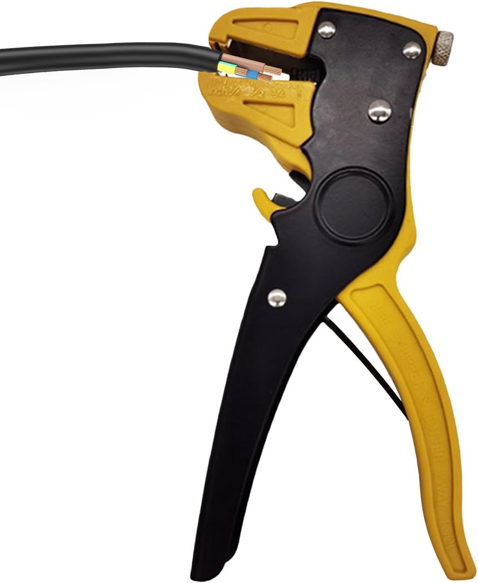 Automatische Striptang - 2-in-1 Gereedschap - Draad Strippen - Verstelbare Spanning - 14-24 AWG - Geel Zwart