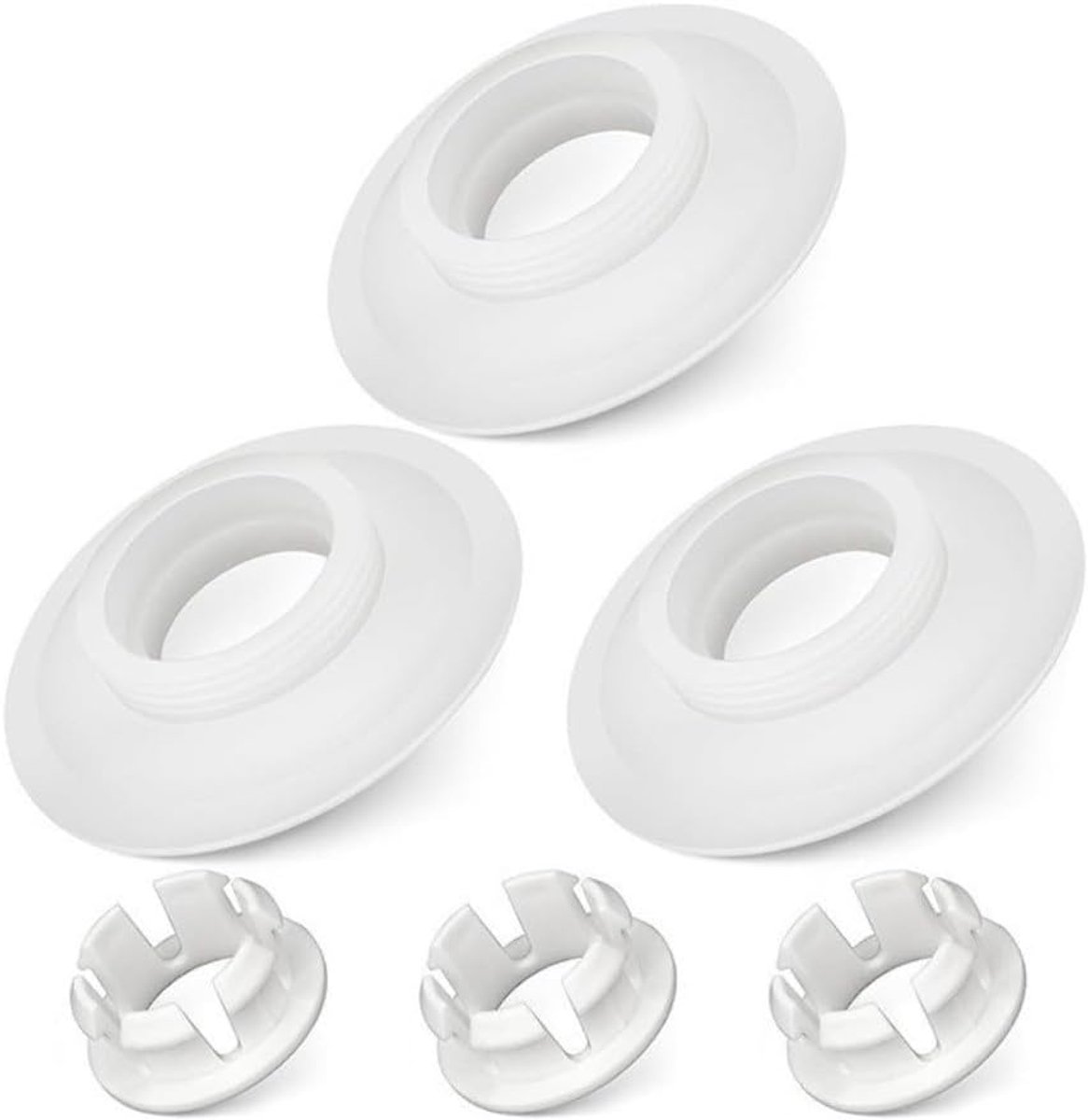 Afdichtingsringen Toilet - Lekvrije Pakking - Toilet Reparatie - Exacte Pasvorm - 3 Stuks - Wit