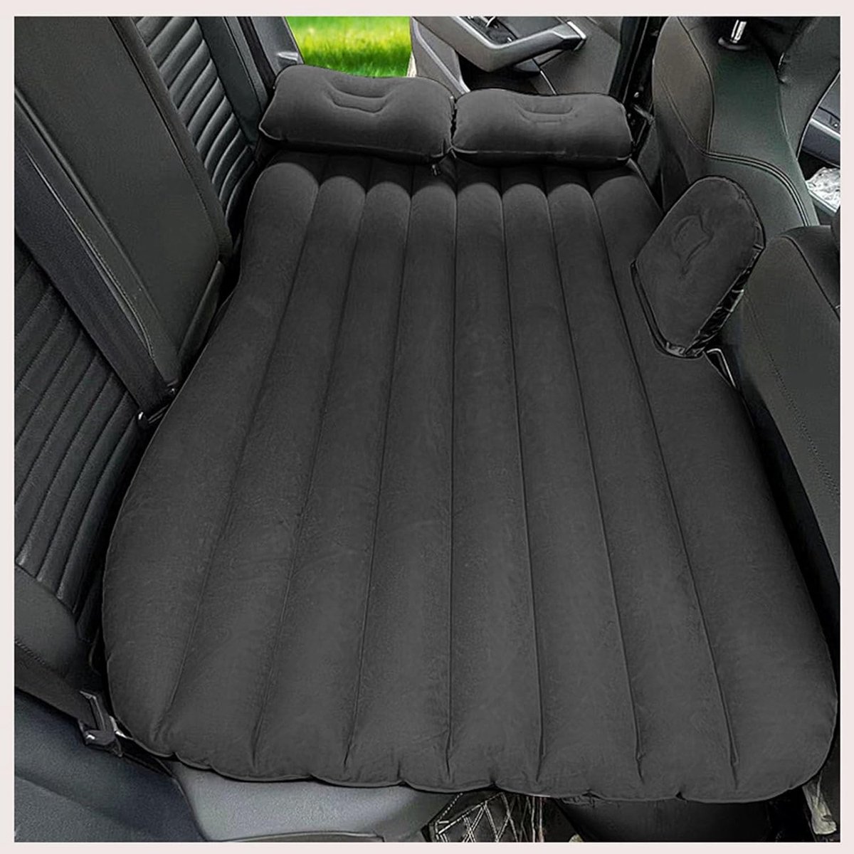 Opblaasbaar Luchtbed - Reisbed Auto - Comfortabel Slapen - Innovatieve Beschermingsbarrière - 138x85x10 cm - Zwart