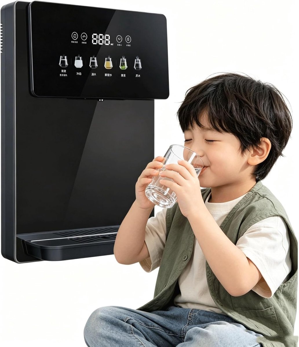 Slimme Waterdispenser - Direct Warm Water - Snel Drankjes Maken - 6 Temperatuurstanden - 24 l/u Capaciteit - Zwart