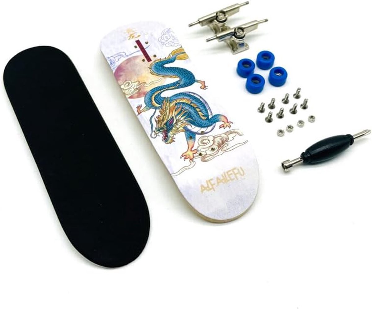 Vingerboard Set Mini Skateboard Vinger Training 5 Lagen Esdoornhout 30mm Multi Patroon