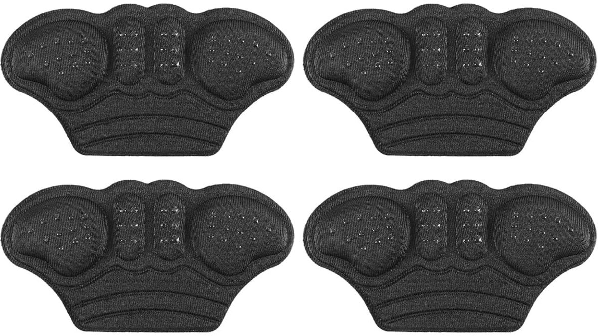 Dailygoods- Hielkussentjes 6 mm - Antislip Hielpads - Zwarte Hielkussentjes - 2 Paar - Ademend en Comfortabel - Demping tijdens Lopen