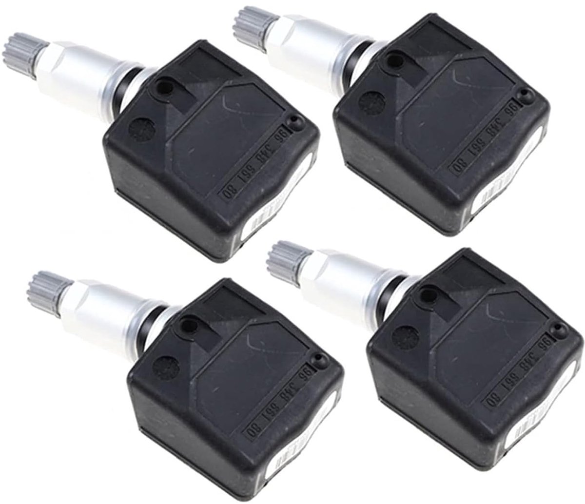 Bandenspanning Sensor - TPMS Meter - Veilig Rijden - Universele Frequentie - 4 Stuks - Zwart