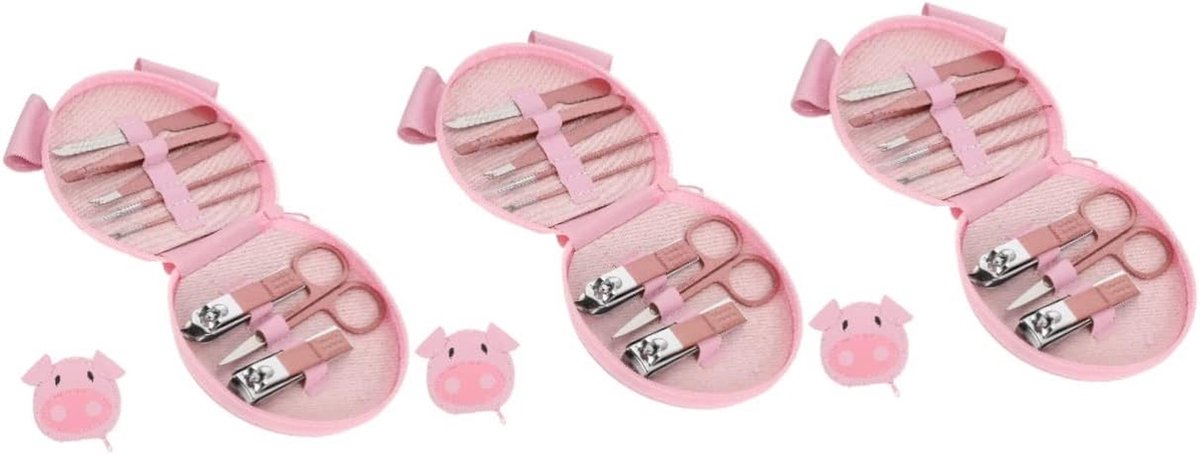 Manicure Sets - Nagelverzorging Kit - Thuis en Reis - Professioneel Roestvrij Staal - 3 Sets - Diverse Kleuren