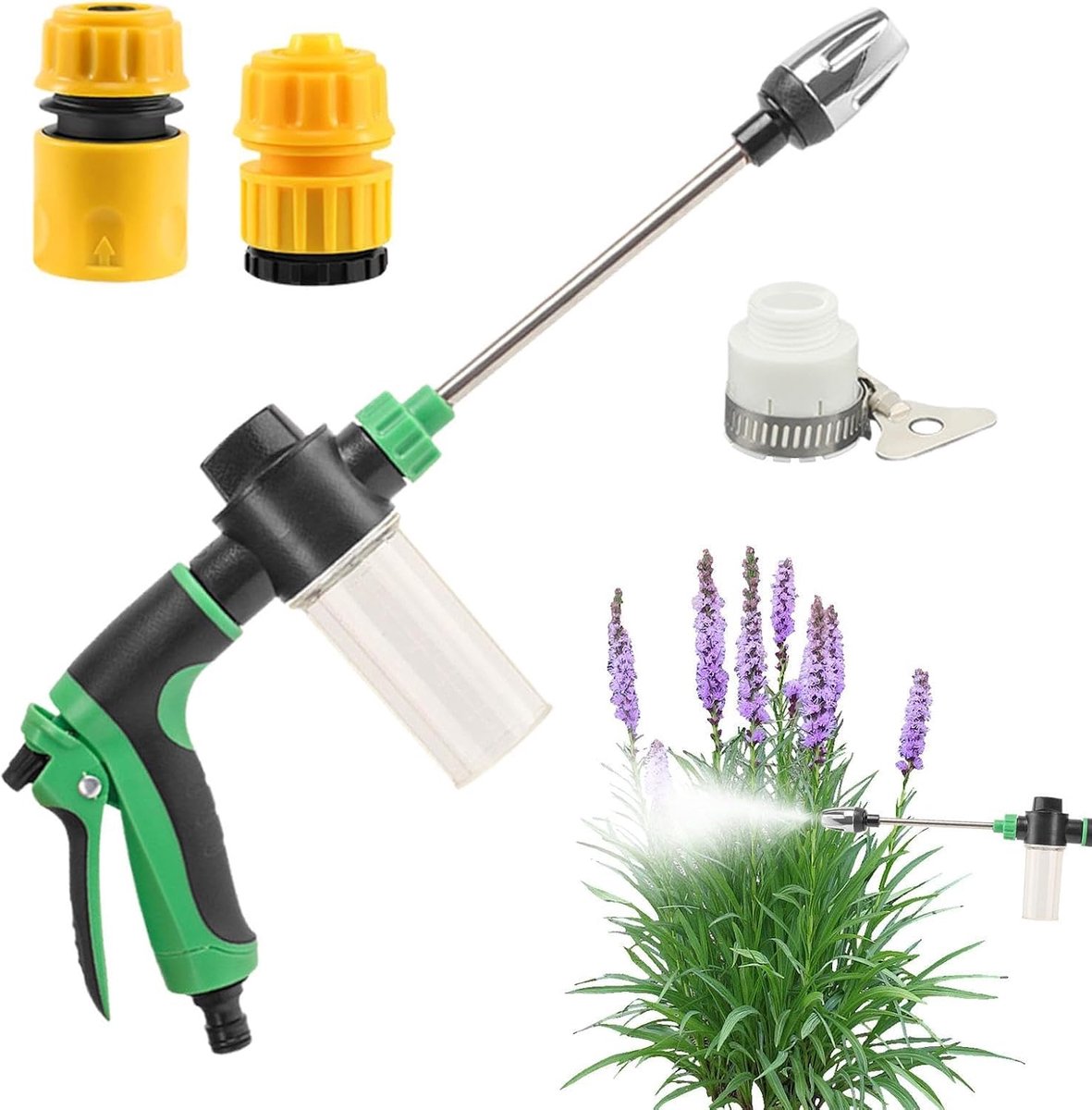 Draadloze Hogedrukreiniger - Draagbare Reiniger - Buiten Schoonmaken - Werkt zonder stroom - 41 cm - Groen