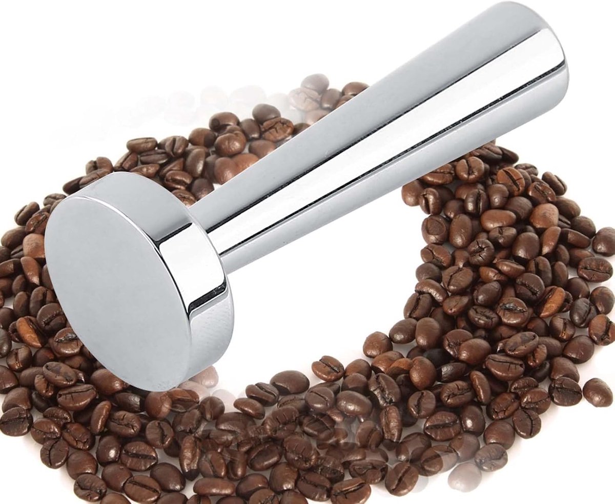 Koffie Tamper - Espresso Tool - Perfecte Espresso - Unieke Handgreep - 2.4 cm Diameter - Zilver