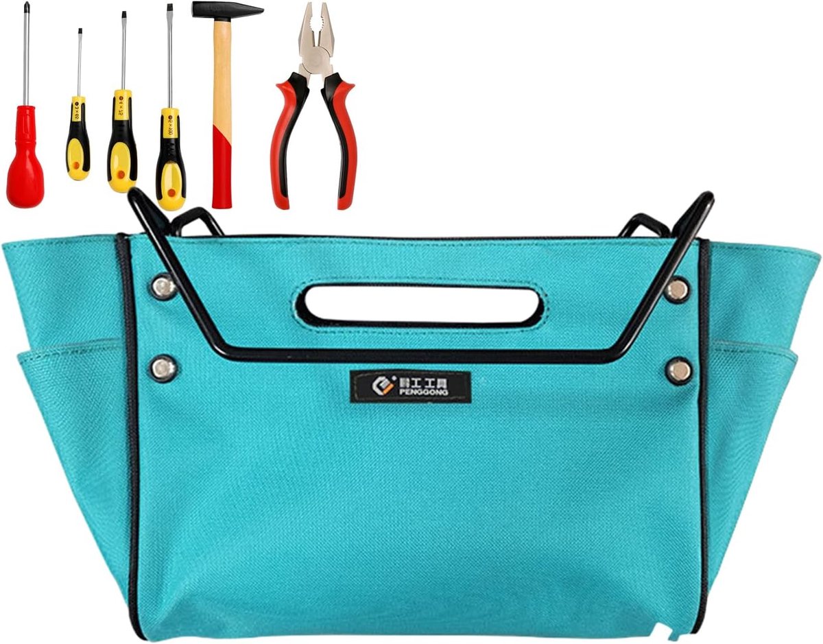 Ladder Gereedschapshouder - Schilder Organizer - Gereedschap Opbergen - Dubbelzijdige Vakken - 33 cm Lengte - Lichtblauw
