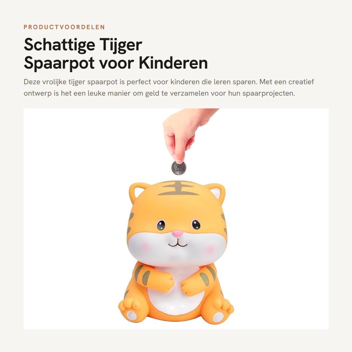 Dailygoods- Spaarpot Schattige Tijgerbank - Piggy Gelddoos - Creatieve Spaarcontainer - Kinder Spaarpot - 14 x 12,5 cm - Perfect voor Verjaardag/Kerst - Spaarbank