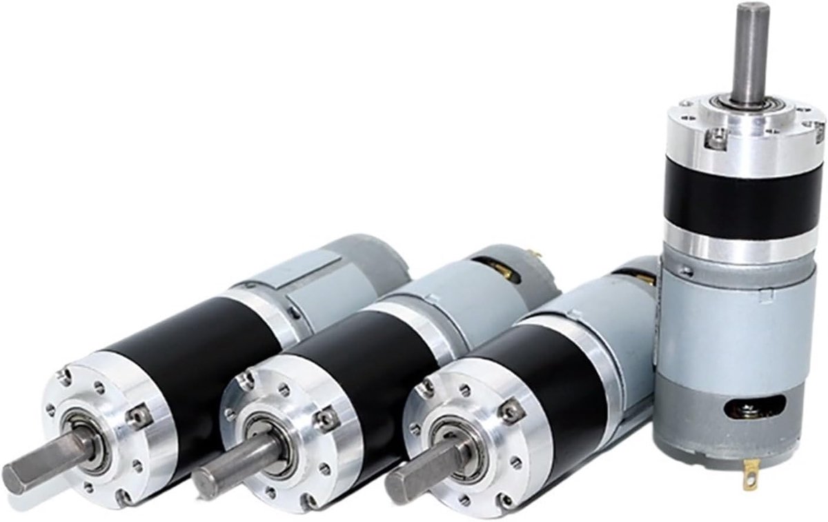 Miniatuur DC Motor - Geluidsarme Motor - Snelheidsregeling - Planetaire Versnellingsbak - 28mm - Zilver