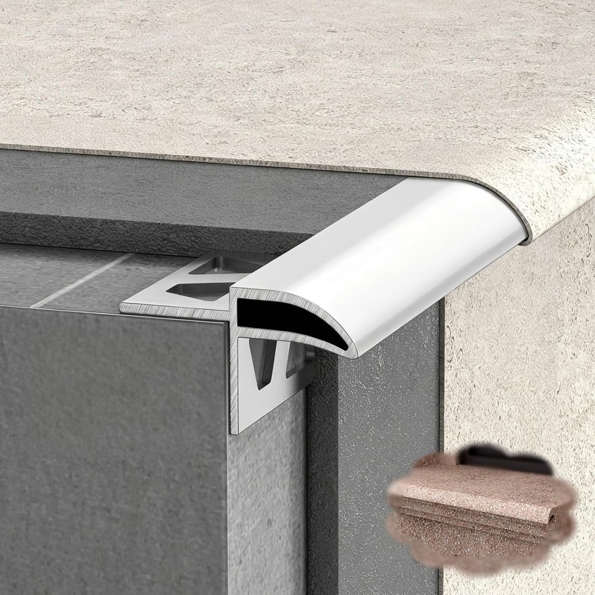 Dakrandprofiel - Regenafleider - Muren Beschermen - Overschilderbaar - 25mm x 270cm - Zilv