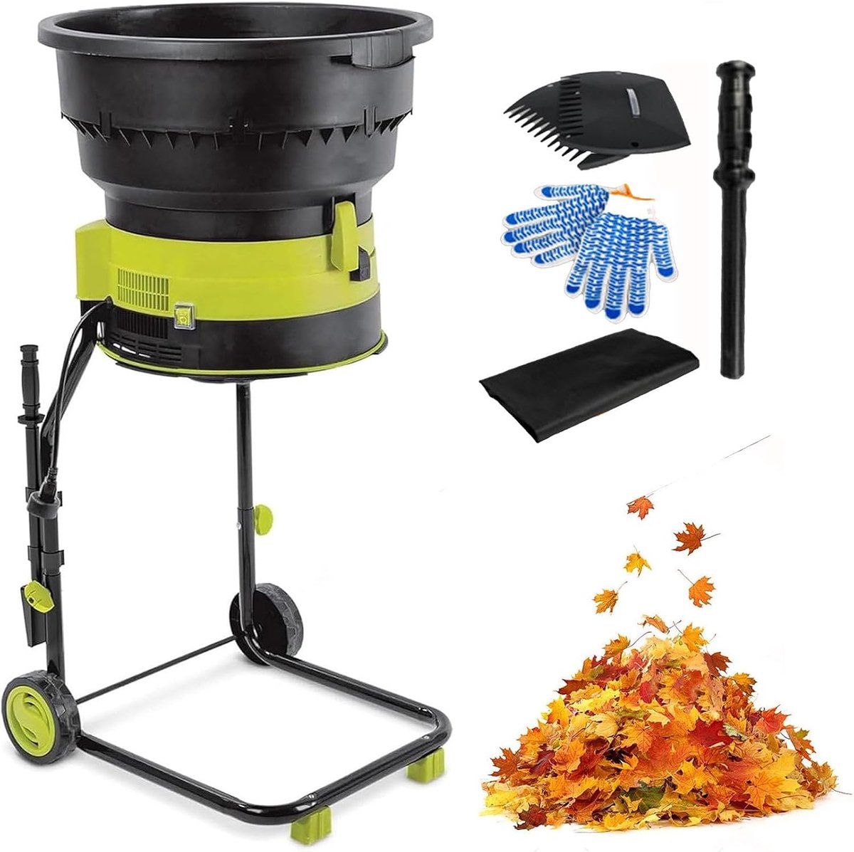Elektrische Bladmulcher - Tuinversnipperaar Compostmulcher - Tuinafval Verwerken - Bladloze Technologie 2500W - 17:1 Verhouding - Zwart