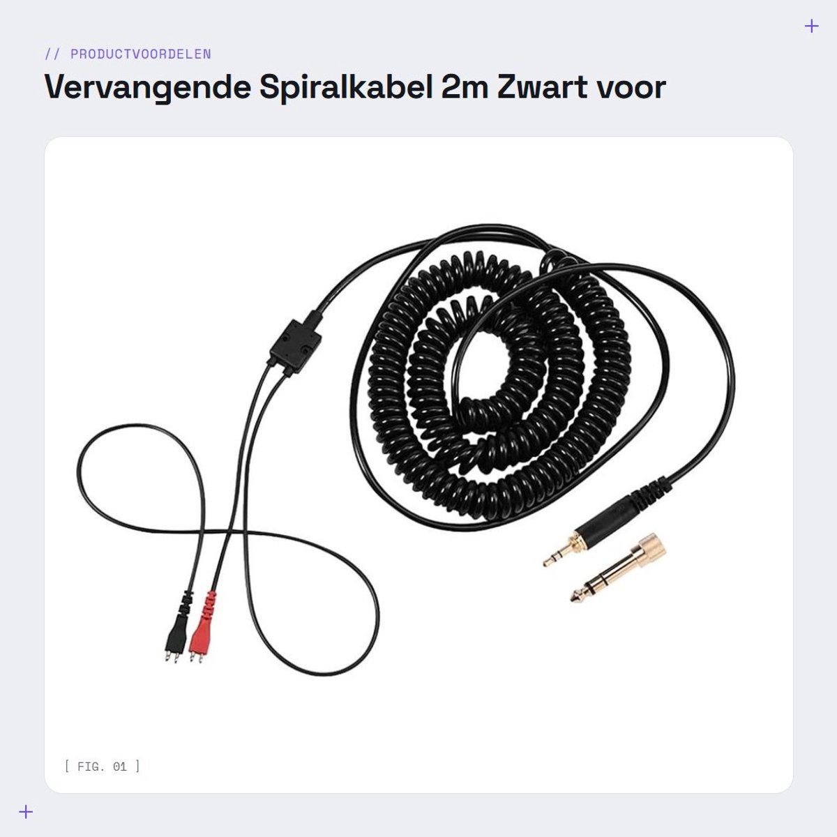 Dailygoods- Vervangingskabel 2m - HD25/HD 222/HD 224/HD 230/HD 250/HD 540 - 3.5mm/6.5mm Plug - Schokbestendig - Zachte Materiaal - Antiradiatie - Headphone Kabel