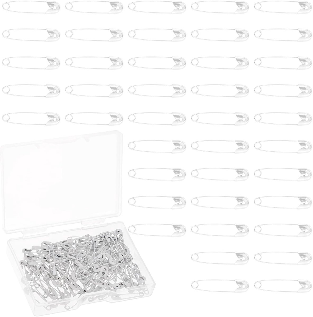 Dailygoods- Veiligheidsspelden 120 stuks - Kleine Veiligheidsspelden 19mm - Metalen Veiligheidsspelden - Bulk Naaien - Steekmarkering Kleding - Opbergdoos inbegrepen - Naalden