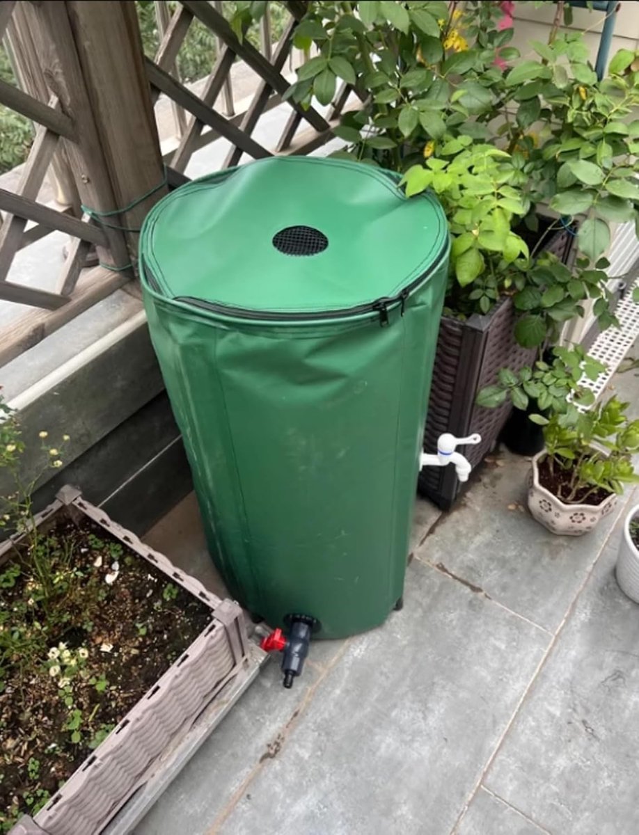 Opvouwbare regenton - Wateropslag tuin - Duurzaam water geven - Ruimtebesparend ontwerp - Tot 1000L - Groen