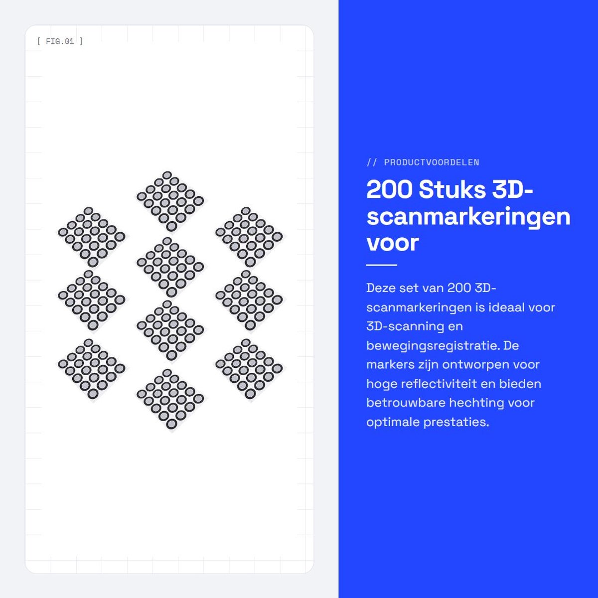 Solidchoice- 3D-scanner Markerpunten Hoge Reflectiviteit - 200 Stuks - 12 Mm Binnendiameter - Zelfklevend - Nauwkeurige Tracking - PET-Folie met Aluminiumcoating - Trackingmarkers