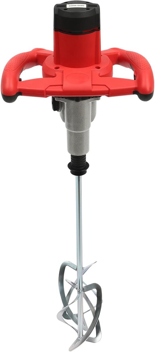 Mortelmixer 1800W - Betonmixer Krachtig - Mengen van Materialen - 6 Snelheden Instelbaar - M14 Schroefdraad - Rood