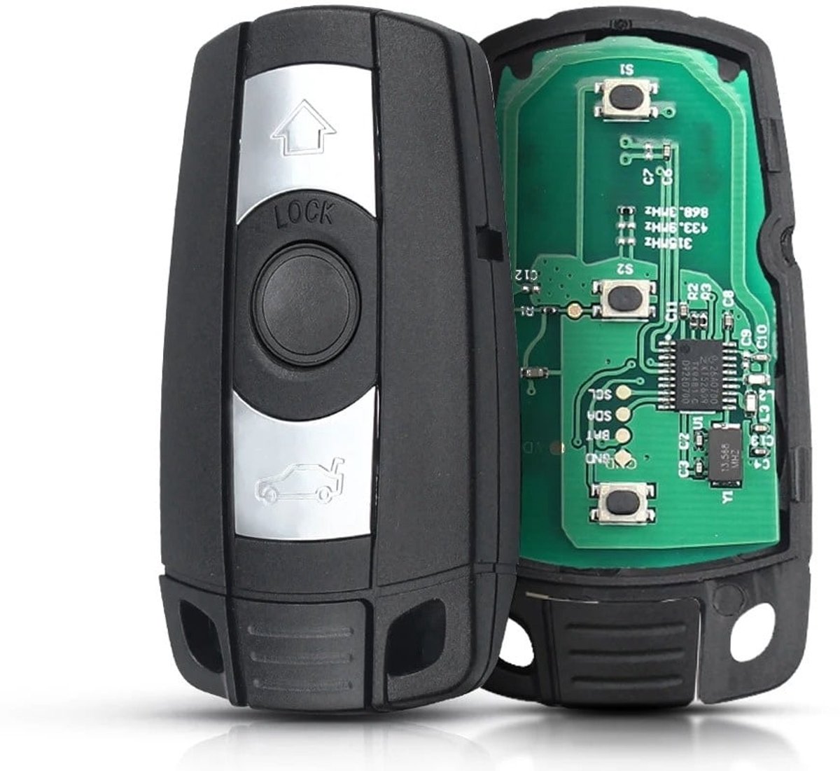 XEOD 3 knops sleutel - Keyless - 868MHZ - HU92 - PCF7945 - Complete sleutel - Met electronica - 3 knops klapsleutel geschikt voor BMW - 1 stuk