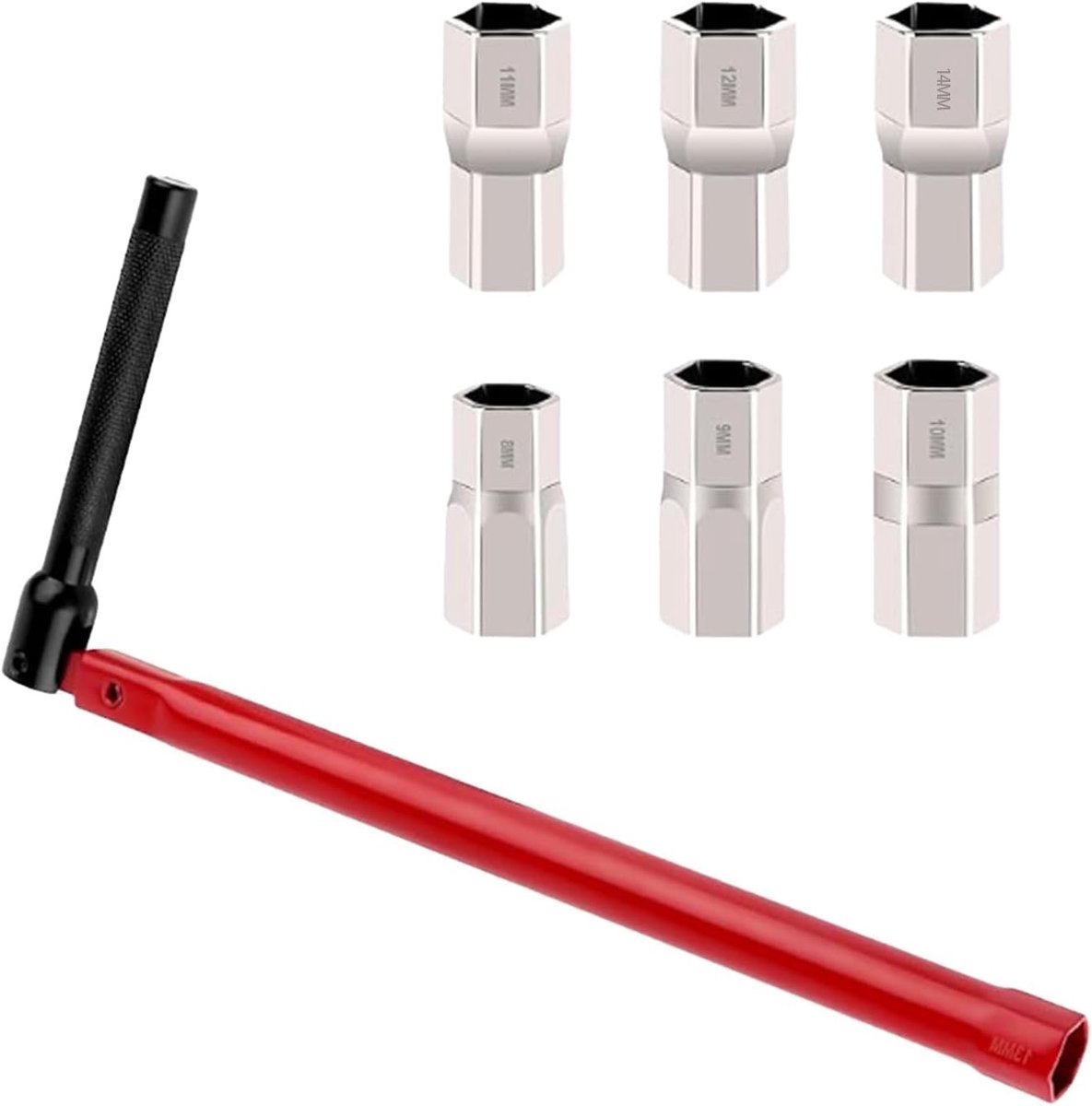Dailygoods- Kraanmoersleutel 6-delige set - Staande Kraansleutel - Universele Steeksleutel - Sanitair Gereedschap - Buisreparatie Gereedschap - Afmetingen 120 mm/260 mm