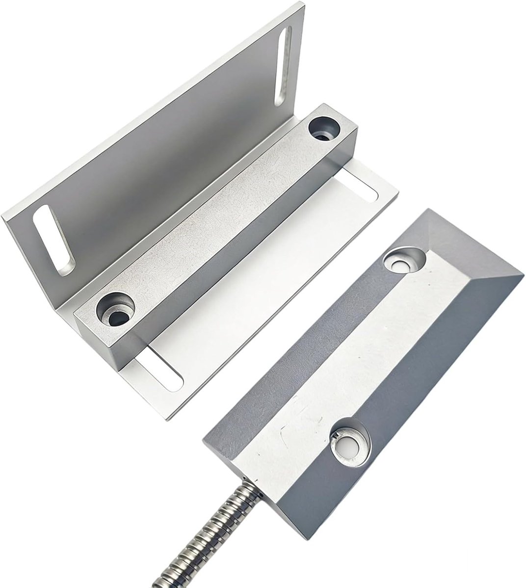 Garagedeurcontact Sensor - Alarmschakelaar - Beveiliging Vergroten - Robuuste Metalen Behuizing - 50 mm Detectie - Zilver
