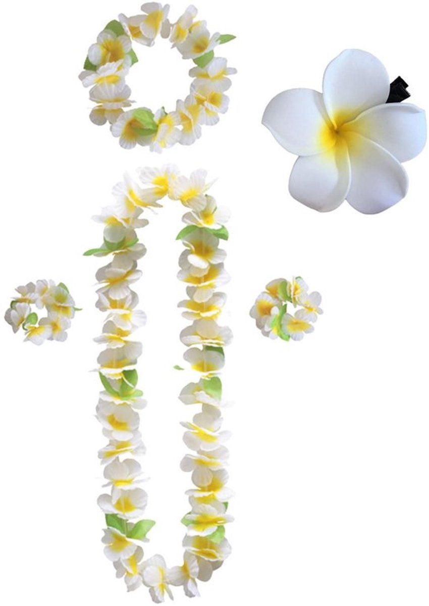 Zeynomax - Decoratieve bloemenkettingen - Luau bloemenketting - Wit
