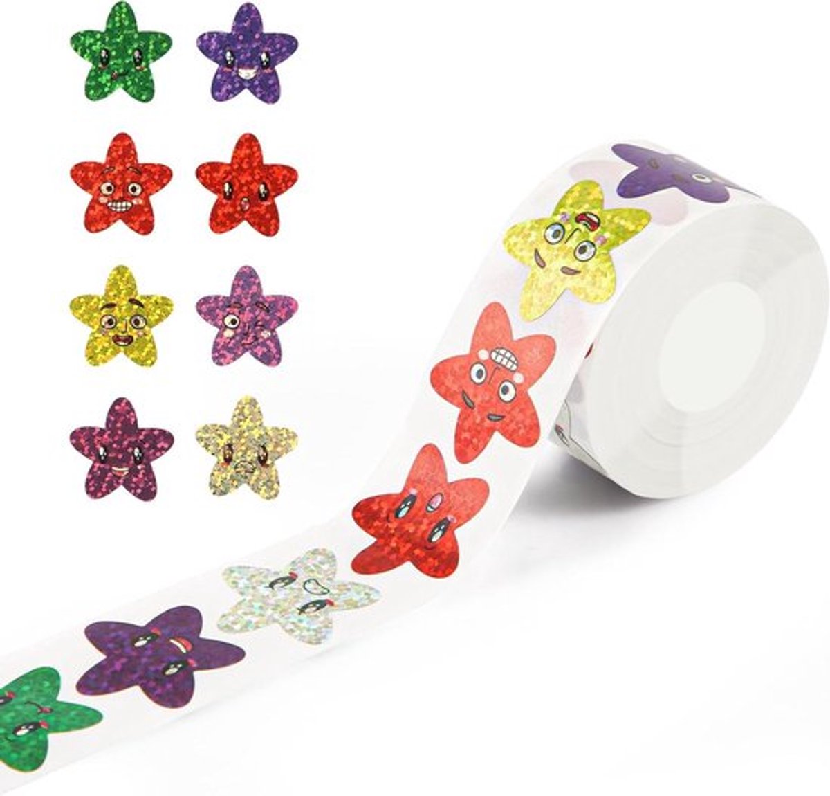500 stuks Glimlachende Ster Stickers 1 Inch - Allecto Plus