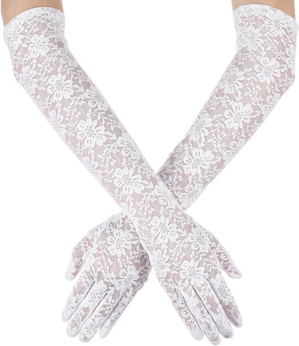 Dames handschoenen Allecto Plus bloemen ontwerp Lange kanten