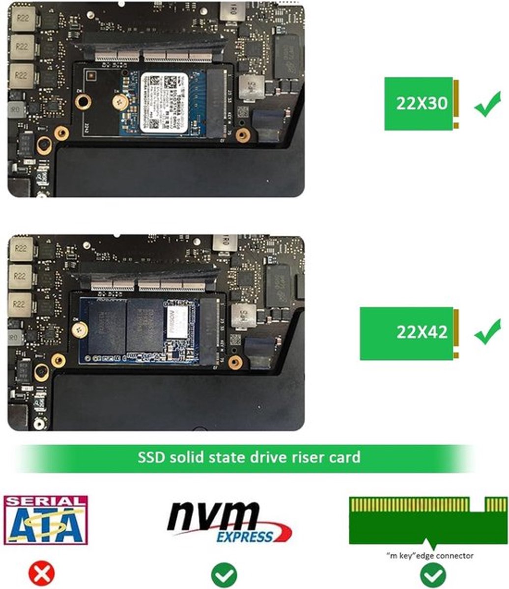 Allecto Plus - M.2 NVMe SSD Convert-adapterkaart voor MacBook Pro 13" A1708