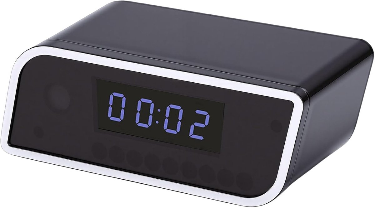 Slimme Klokcamera - WiFi Camera Beveiligingscamera - Thuisbeveiliging - Onopvallend Klokontwerp - 11.3 x 7.5 x 5 cm - Zwart