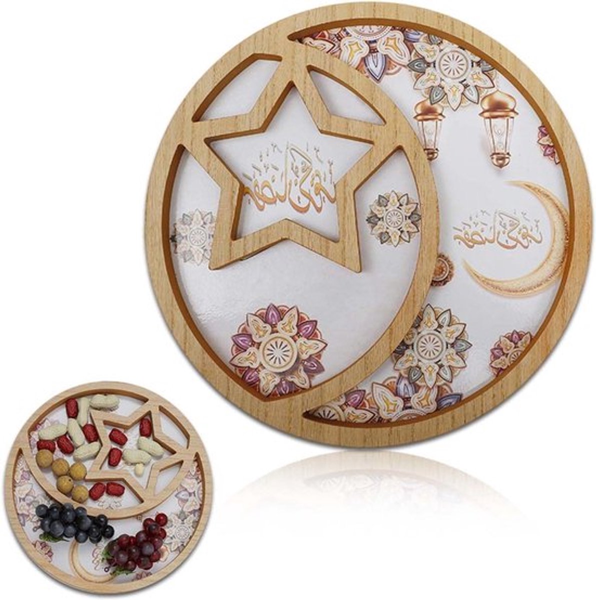 Serveerdienblad Eid Mubarak met Maan en Ster - Inovra Plus