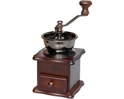 Handmatige Koffiemolen - Keukenmolen Hout - Verse Koffie Malen - Keramische Maalkern - 16.7 x 10.6 cm - Donker