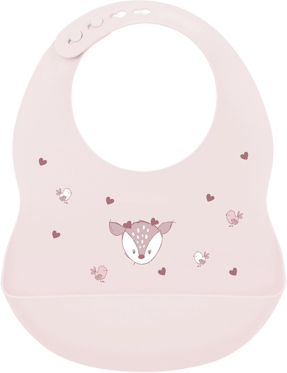Nattou Mealtime Slabbetje met Opvangbakje - 28 cm - Roze