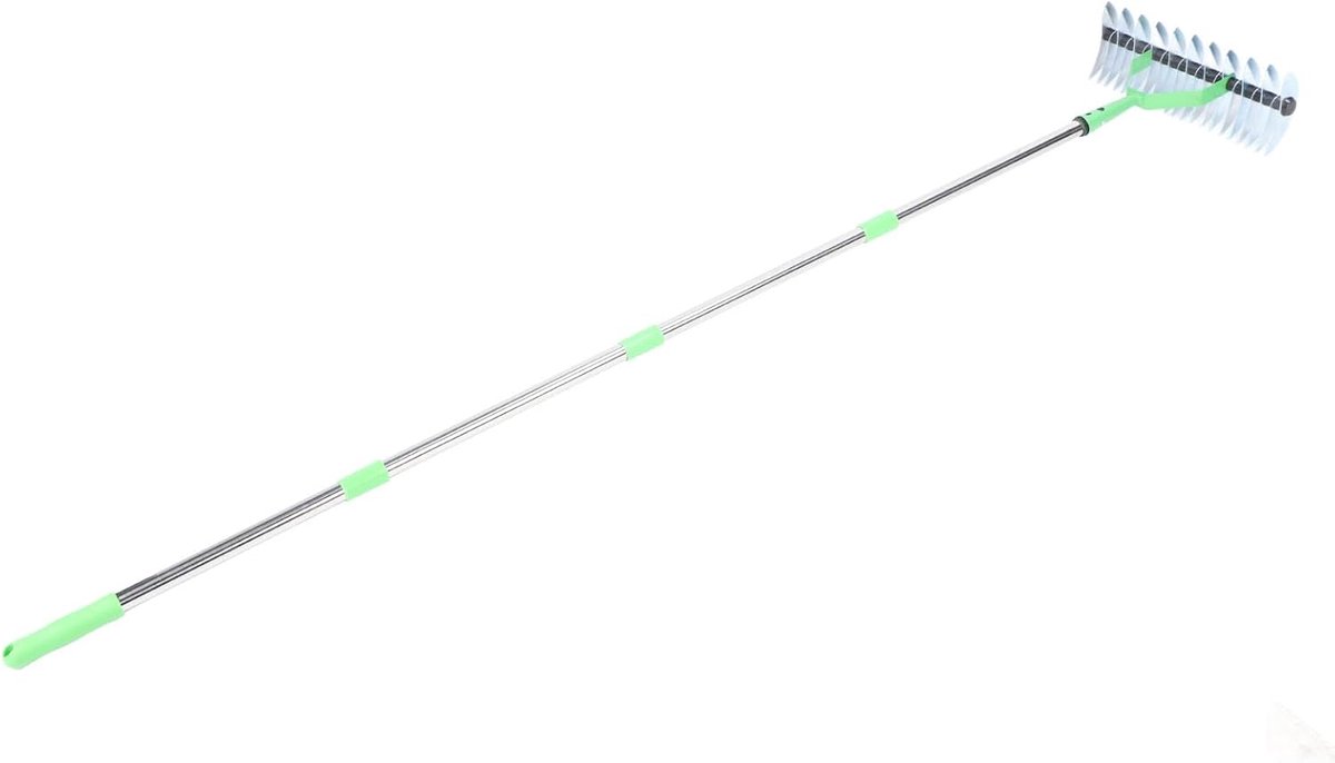 Verticuteerhark Gazonhark - Grasherstel Tool - Gazononderhoud Verwijderen - Gebogen Staal Tanden - 170 cm Lengte - Zwart
