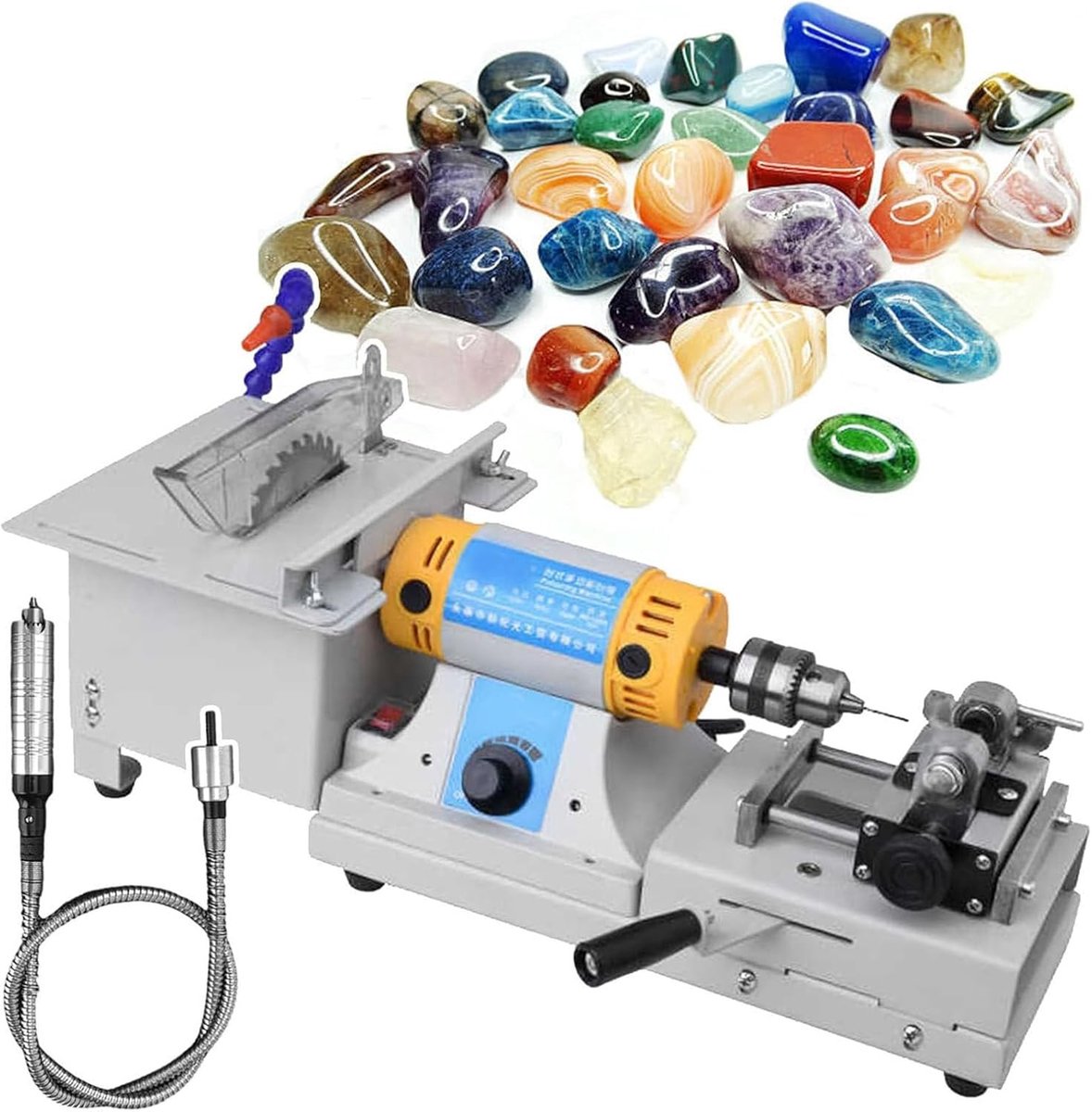 Polijstmachine Sieraden - Metaal Boor - Doe-het-zelf Ambachten - Traploze Snelheid - 750W Vermogen - Houtkleur