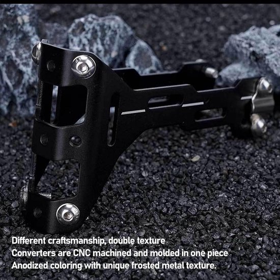 Fietsfleshouder Adapter - Bidonhouder Converter - Fietsaccessoires Meenemen - CNC-bewerking Aluminium - 15 x 9 x 4 cm - Zwart — afbeelding 2