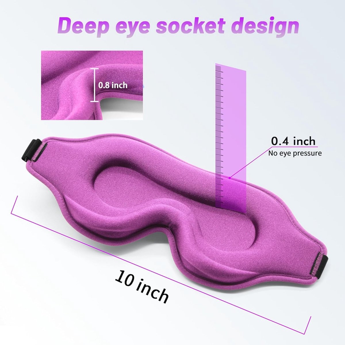 Slaapmasker - Paars - 3D-voorgevormd - Verstelbare riem - Voor Dames en Heren