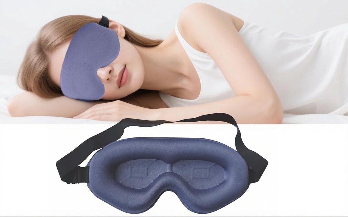 Slaapmasker - 3D-geprofileerd - Lichtblokkerend - Ademend Traagschuim - Voor Dames en Heren