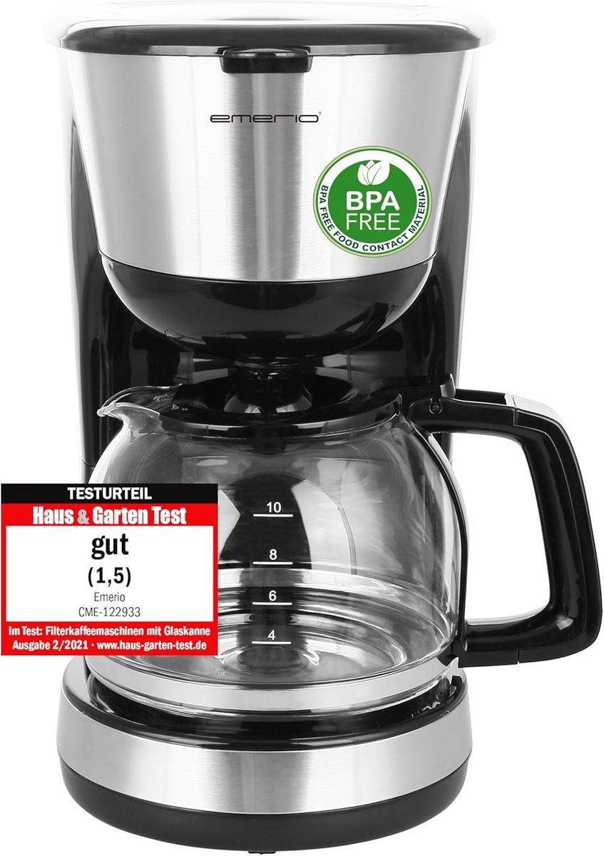 Filterkoffiezetapparaat - Glazen Kan - 1,25 Liter - Automatische Uitschakeling - Voor Koffieliefhebbers