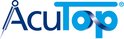 Het blauwe AcuTop logo met een scherpe punt aan de linkerkant.