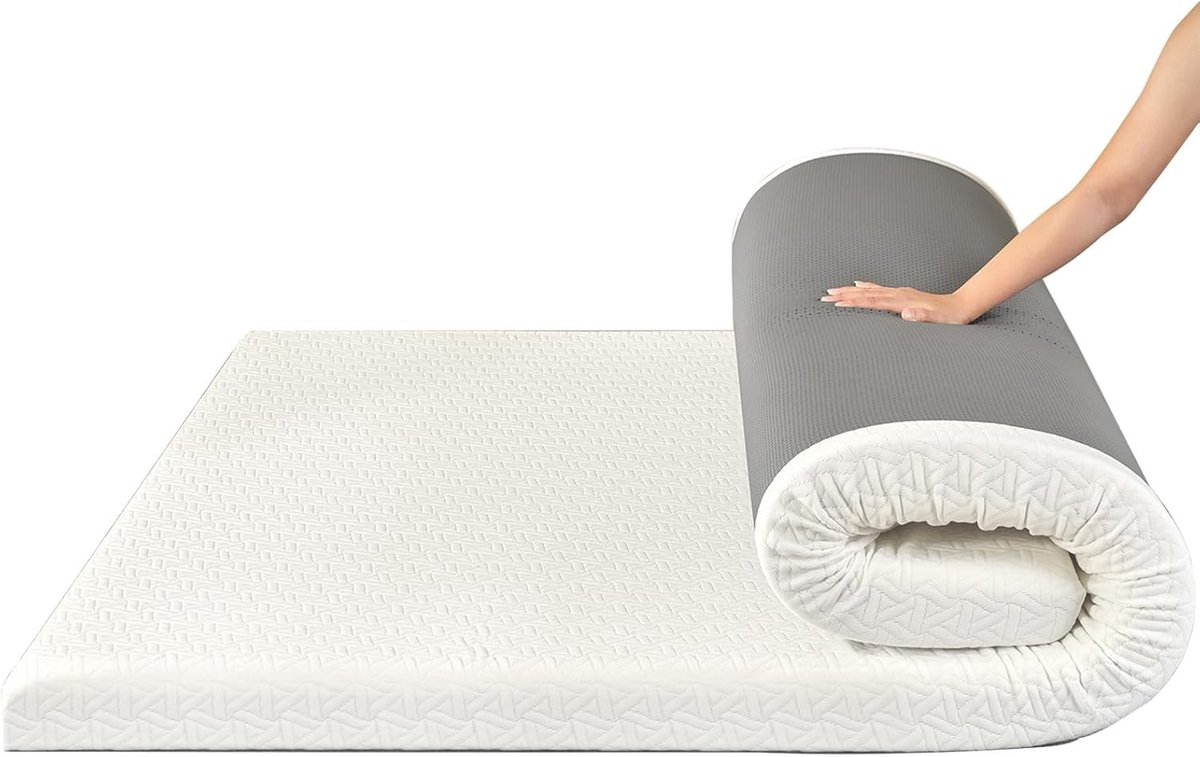 Matrastopper 140 x 190 cm - Traagschuim - Vochtregulerend - Antislip Design - Voor Tweepersoonsbed