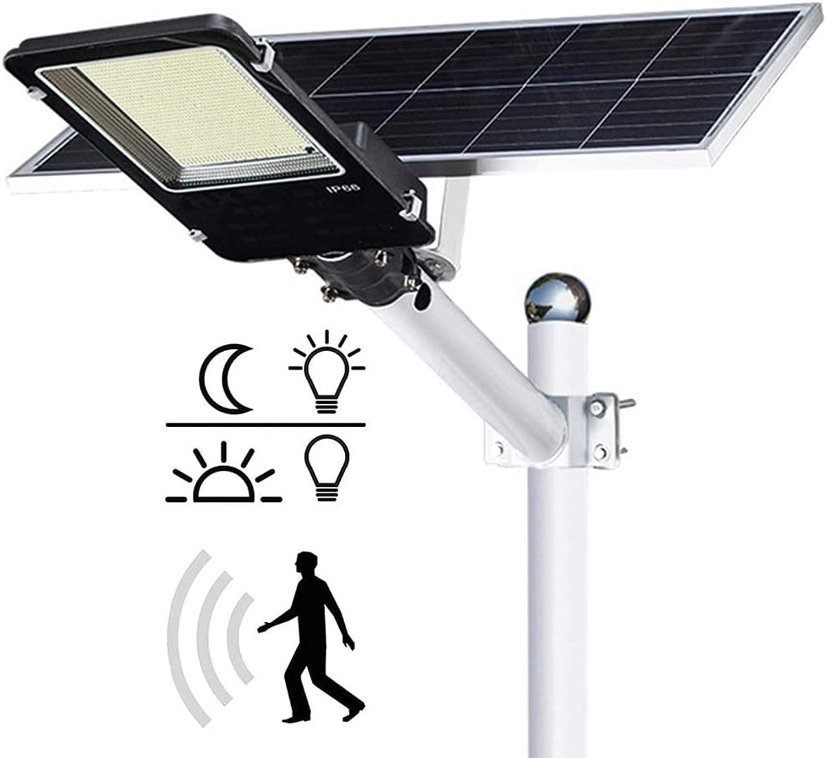Led Lamp Paal - Buitenlamp Sensor - Tuin Verlichten - Bewegingsdetectie - 500W - Zwart