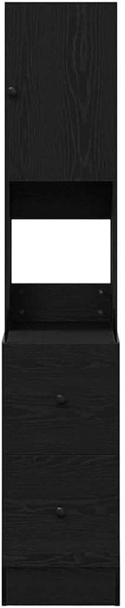 Keukencommode vitrine - Buffetkast dressoir - Keuken opbergen - Royale opbergruimte - 32 x 50 x 180 cm - Zwart eiken