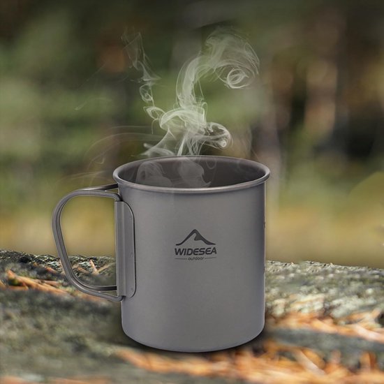 Outdoor Beker - Titanium Mok - Kamperen en Hiken - Lichtgewicht en Duurzaam - 300 ml - Grijs — afbeelding 3